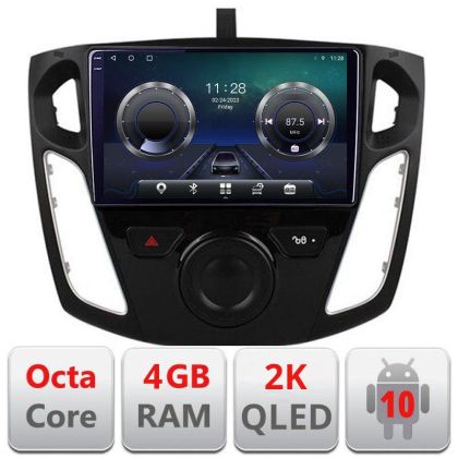 Navigatie Ford Focus C-150 Android Octa Core Ecran 2K QLED GPS 4G 4+32GB 360 KIT-150+EDT-E409-2K