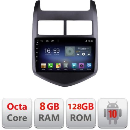 Navigatie Chevrolet Aveo 2010-2013 F-aveo10 Octa Core cu Android Radio Bluetooth Internet GPS WIFI DSP 8+128GB 4G