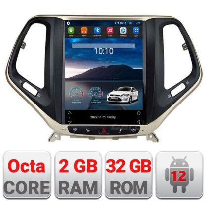 Navigatie tip Tesla Jeep Cherokee 2016-2020 radio gps internet 8Core 4G carplay android auto 2+32 kit-tesla-cherokee17