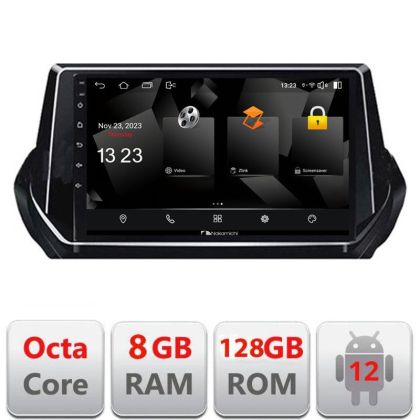 Navigatie Peugeot 2008 2020- Android radio gps internet quad core 8+128 carplay android auto