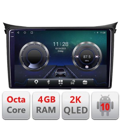 Navigatie HHyundai I30 2011-2016 Android Octa Core Ecran 2K QLED GPS 4G 4+32GB 360 KIT-i30-2011+EDT-E409-2K