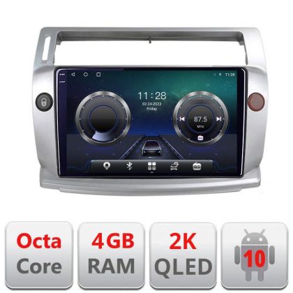 Navigatie Citroen C4 C-088 Android Octa Core Ecran 2K QLED GPS 4G 4+32GB 360 KIT-088+EDT-E409-2K