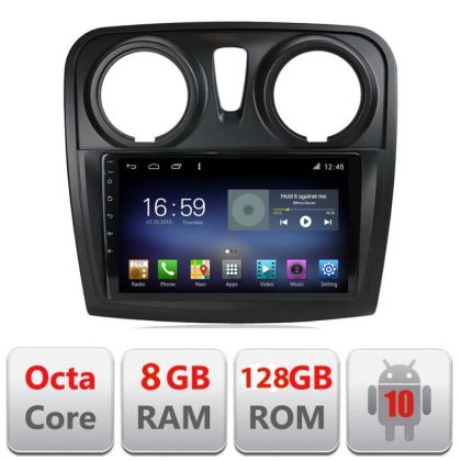 Navigatie Dacia Sandero Logan 2012-2020 F-sandero Octa Core cu Android Radio Bluetooth Internet GPS WIFI DSP 8+128GB 4