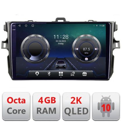 Navigatie Toyota Corolla C-063 Android Octa Core Ecran 2K QLED GPS 4G 4+32GB 360 KIT-063+EDT-E409-2K