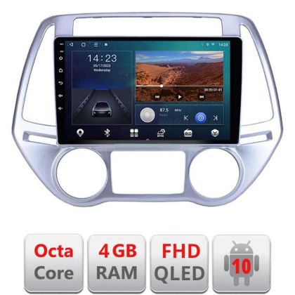 Navigatie HHyundai I20 2011-2014 manual si automat Android radio gps internet quad core 4+64 carplay android auto Kit-i20-2012+EDT-E309v3