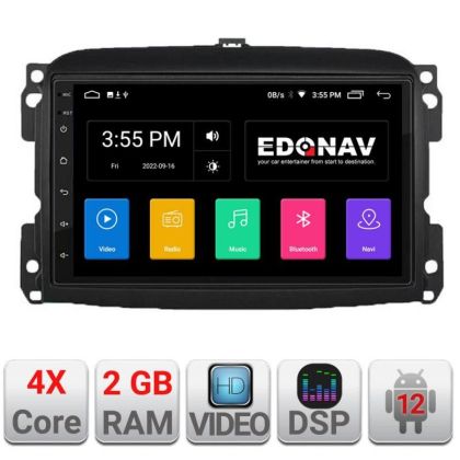 Navigatie Fiat 500 2015-2021 A-500new  2+32 GB Android Waze USB Navigatie Internet Youtube Radio