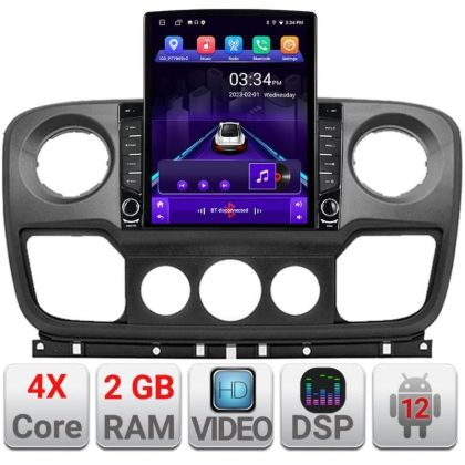 Navigatie Opel Movano, Renault Master 2010-2021 Android radio gps internet quad core 2+32GB ecran vertical 9.7" Kit-mo v2