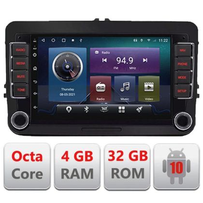 Navigatie VW Skoda Seat Ecran 7" 4+32GB 8Core Android radio gps Internet wifi 4G Carplay kit-vw-univers v2