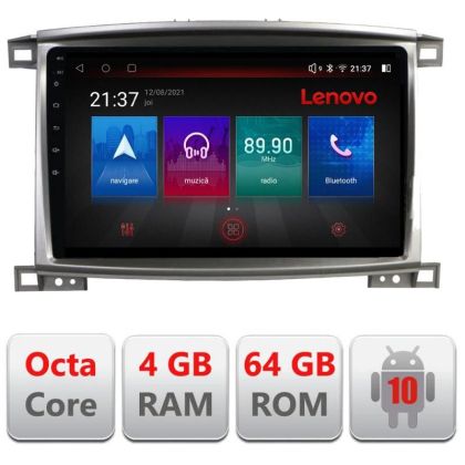 Navigatie Toyota Land Cruiser L100 2002-2008 E-L100 Octa Core cu Android Radio Bluetooth Internet GPS WIFI DSP 4+64GB