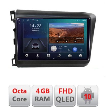 Navigatie Honda Civic 2012-2015 B-132 Android Ecran QLED octa core 4+64 carplay android auto KIT-132+EDT-E309V3