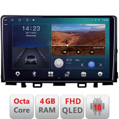 Navigatie Kia Stonic 2016-2020 Android Ecran QLED octa core 4+64 carplay android auto KIT-stonic+EDT-E309V3