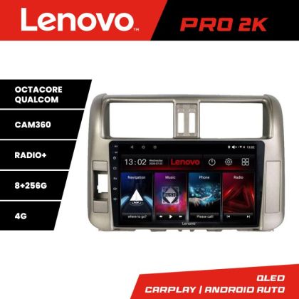 Navigatie Toyota Prado 2010-2013 Lenovo Kit-347 8 core QLED 2K 8+256 360 Android Waze USB Navigatie Internet Youtube Radio