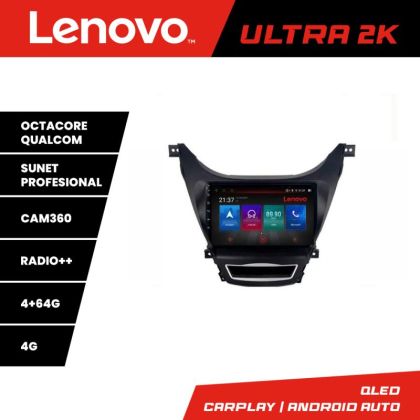 Navigatie Hyundai Elantra 2011-2013 Lenovo Kit-092 8 core QLED Qualcomm 4+64 360 Android Waze USB Navigatie Internet Youtube Radio