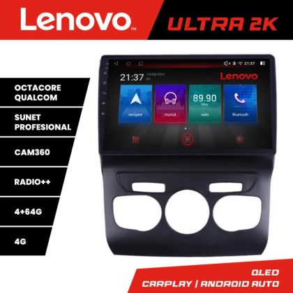 Navigatie Citroen C4 2011-2016 Quad Core Lenovo Kit-241 8 core QLED Qualcomm 4+64 360 Android Waze USB Navigatie Internet Youtube Radio