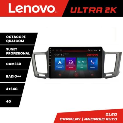 Navigatie Toyota RAV4 Lenovo Kit-247 8 core QLED Qualcomm 4+64 360 Android Waze USB Navigatie Internet Youtube Radio