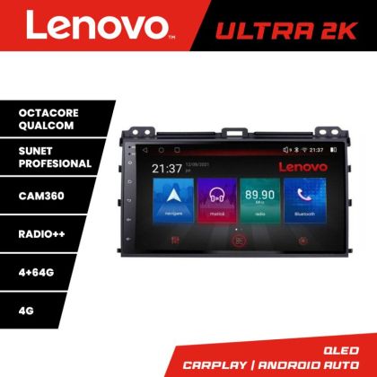 Navigatie Toyota Prado 2007- Lenovo Kit-456 8 core QLED Qualcomm 4+64 360 Android Waze USB Navigatie Internet Youtube Radio v1