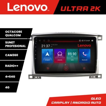 Navigatie Toyota Land Cruiser L100 2002-2008 Lenovo Kit-L100 8 core QLED Qualcomm 4+64 360 Android Waze USB Navigatie Internet Youtube Radio