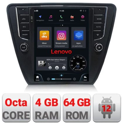 Navigatie Skoda Octavia 3,Qled 9.7",,Qualcomm 8X 4+64 360 4G Hdd,4G,DSP,Carplay,Bluetooth