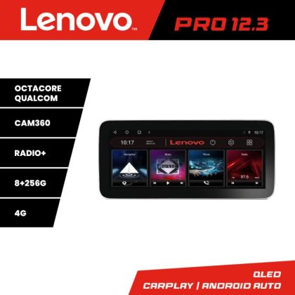 Navigatie Hyundai I40 Lenovo PRO 8+256 12.3 inch qled android 4G DSP gps internet  Kit-i40