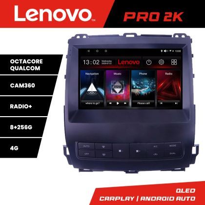 Navigatie Toyota Prado J120 2002-2009 Lenovo Kit- j120 8 core QLED 2K 8+256 360 Android Waze USB Navigatie Internet Youtube Radio