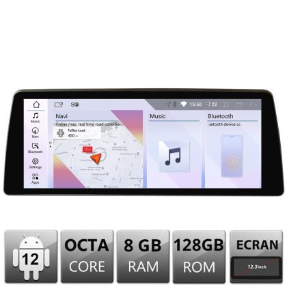 Navigatie BMW Seria 3 si Seria 5 E60 E90 2006-2012 cu ecran CIC Android ecran 12.3" 8+128 4G BT