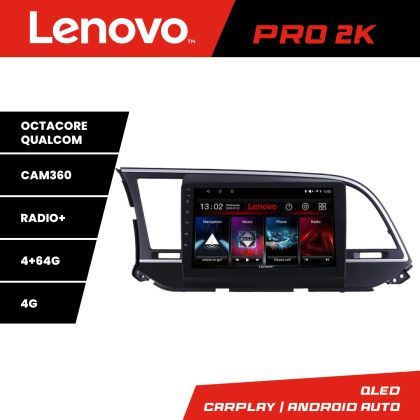 Navigatie Hyundai Elantra 2015-2018 Lenovo Kit-581 8 core QLED 2K 4+64 360 Android Waze USB Navigatie Internet Youtube Radio