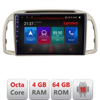 Navigatie Nissan Micra 2002-2010 Android radio gps internet Octa Core 4+64 LTE KIT-micra2003+EDT-E509-PRO