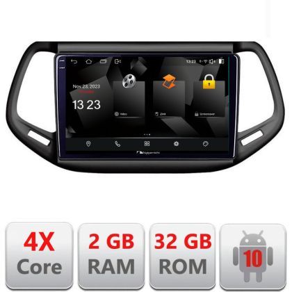 Navigatie Jeep Compass 2017 5230-739 Android Ecran 720P Quad Core 2+32 carplay android auto