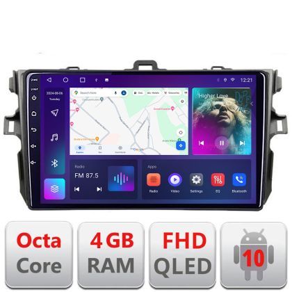 Navigatie Toyota Corolla B-063 Android Ecran QLED octa core 4+64 carplay android auto KIT-063+EDT-E309V3