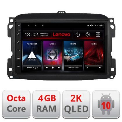 Navigatie Fiat 500 2015-2021, Octacore, 4Gb RAM, 64Gb Hdd, 4G, QLED 2K, DSP, Carplay, Bluetooth