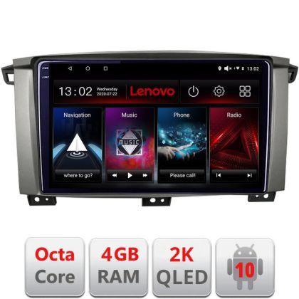 Navigatie Toyota Land Cruiser L100 2002-2006 , Octacore Qualcomm, 4Gb RAM, 64Gb Hdd, 4G, Qled 2K, DSP, Carplay, Bluetooth