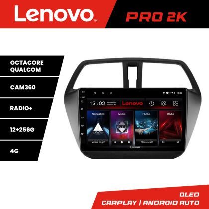 Navigatie Suzuki S-Cross Quad Core Lenovo Kit-337 8 core QLED 2K 12+256 360 Android Waze USB Navigatie Internet Youtube Radio