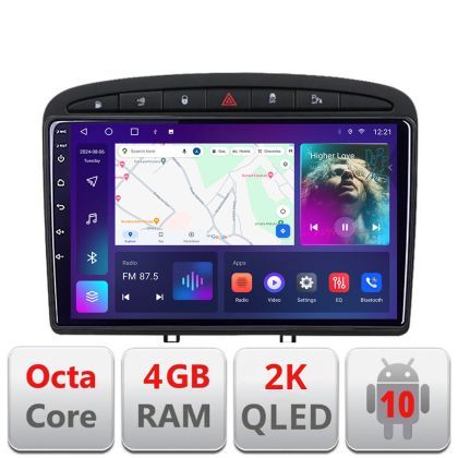 Navigatie Peugeot 308 C-038 Android Octa Core Ecran 2K QLED GPS 4G 4+32GB 360 KIT-038+EDT-E409-2K