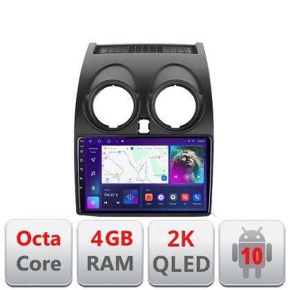 Navigatie Nissan Qashqai C-499 Android Octa Core Ecran 2K QLED GPS 4G 4+32GB 360 KIT-499+EDT-E409-2K