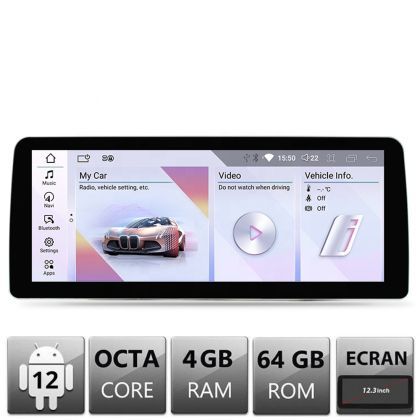 Navigatie dedicata Edotec BMW Seria I3 masini cu EVO Android ecran 12.3" 4+64 4G BT