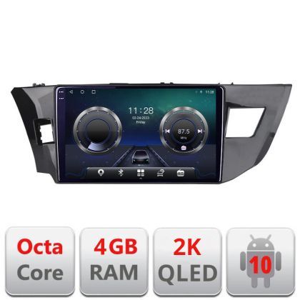 Navigatie Toyota Corolla 2013-2017 C-470 Android Octa Core Ecran 2K QLED GPS 4G 4+32GB 360 KIT-470+EDT-E410-2K