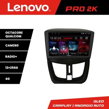 Navigatie Peugeot 207 Lenovo Kit-PE01 8 core QLED 2K 12+256 360 Android Waze USB Navigatie Internet Youtube Radio