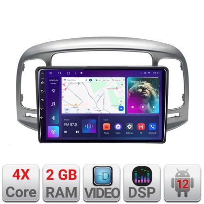 Navigatie HHyundai Accent 2006-2012 A-ACCENT  2+32 GB Android Waze USB Navigatie Internet Youtube Radio