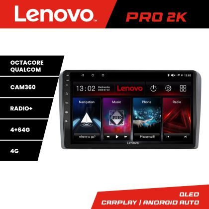 Navigatie Audi A3 8P Quad Core Lenovo Kit-049 8 core QLED 2K 4+64 360 Android Waze USB Navigatie Internet Youtube Radio