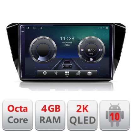 Navigatie Skoda Superb 3 2015- C-932 Android Octa Core Ecran 2K QLED GPS 4G 4+32GB 360 KIT-932+EDT-E410-2K