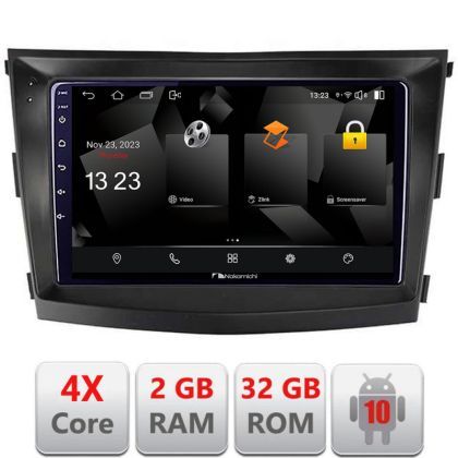 Navigatie SsangYong Tivoli 2015-2019 Android Ecran 720P Quad Core 2+32 carplay android auto