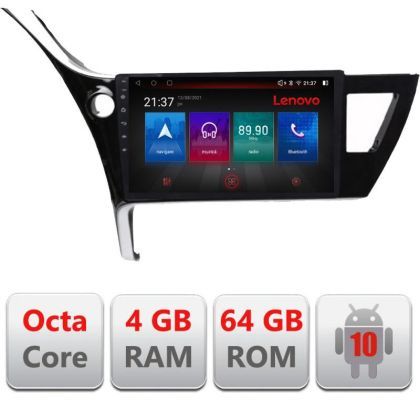 Navigatie Toyota Corolla 2017- E-COROLLA17 Octa Core cu Android Radio Bluetooth Internet GPS WIFI DSP 4+64GB 4G