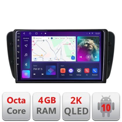 Navigatie Seat Ibiza 2008-2014 C-246 Android Octa Core Ecran 2K QLED GPS 4G 4+32GB 360 KIT-246+EDT-E409-2K