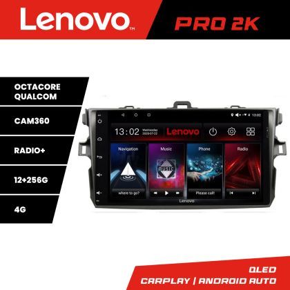 Navigatie Toyota Corolla Lenovo Kit-063 8 core QLED 2K 12+256 360 Android Waze USB Navigatie Internet Youtube Radio