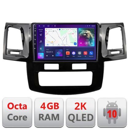 Navigatie Toyota Hilux 2008-2014 C-143 Android Octa Core Ecran 2K QLED GPS 4G 4+32GB 360 KIT-143+EDT-E409-2K