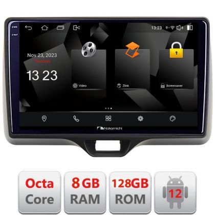 Navigatie Toyota Yaris 2020- Android radio gps internet octa core 8+128 carplay android auto