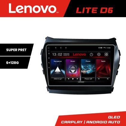 Navigatie Hyundai Santa Fe IX45 2012-2017 Lenovo Kit-209 8 core 6+128 GB Android Waze USB Navigatie Internet Youtube Radio