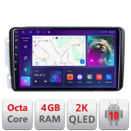 Navigatie Mercedes C 2001-2004 Vito Viano 2004-2006 C-171 Android Octa Core Ecran 2K QLED GPS 4G 4+32GB 360 KIT-171+EDT-E409-2K