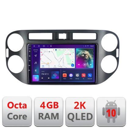 Navigatie VW Tiguan 2009-2015 Android Octa Core Ecran 2K QLED GPS 4G 4+32GB 360 KIT-489v2+EDT-E409-2K