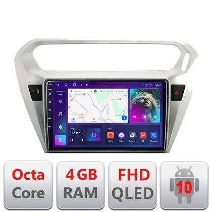 Navigatie Peugeot 301 Citroen C-Elisee B-301 Android Ecran QLED octa core 4+64 carplay android auto KIT-301+EDT-E309V3